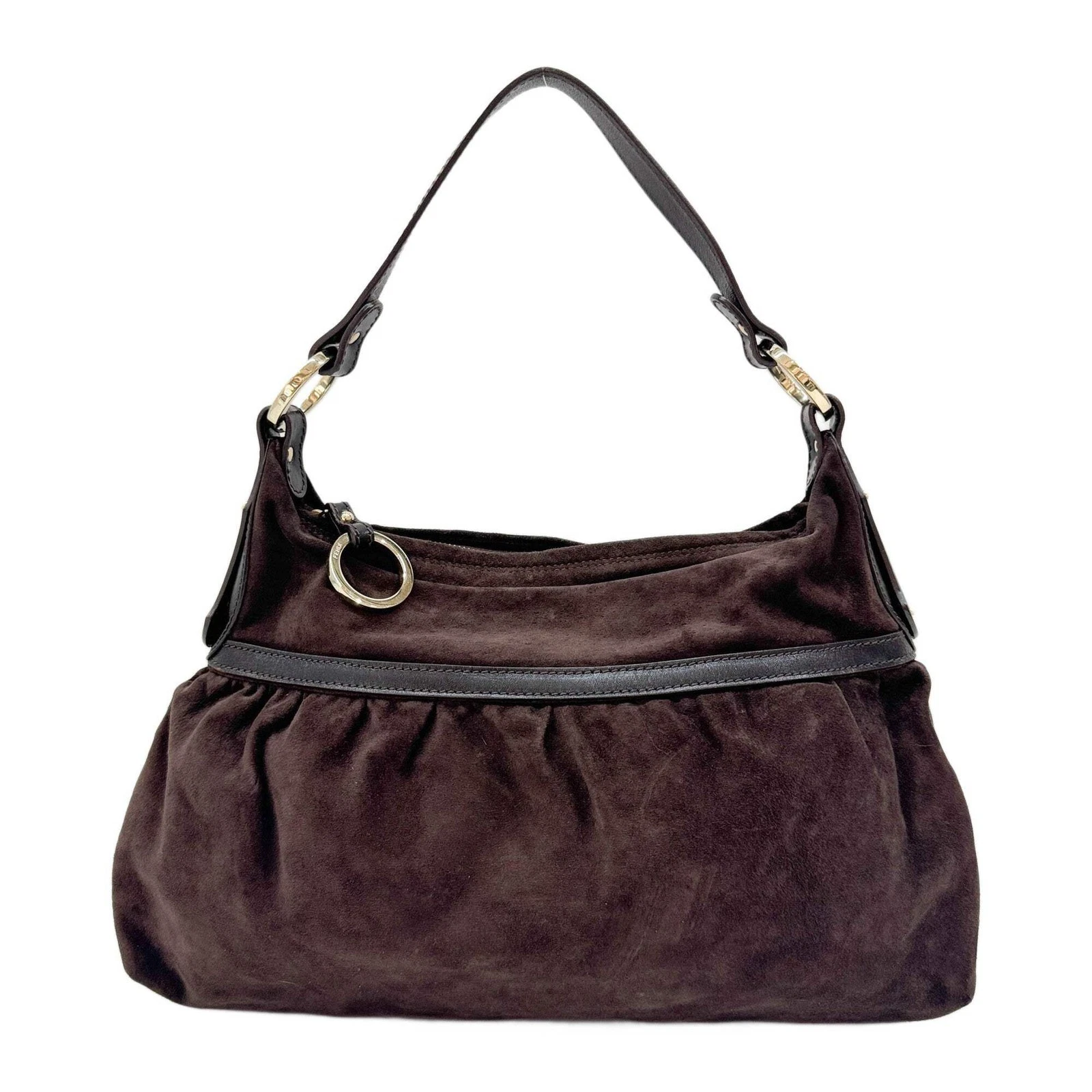 Fendi — FENDI Chef Brown Suede Shoulder Bag