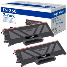 2 Pack Black TN360 Toner Cartridge For Brother TN-360 HL-2140 HL-2150N DCP-7045 