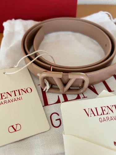 ** Valentino ** Garavani Italy VLogo Signature Gürtel Size 70 Nude 2 cm NEUmF - Bild 4 von 11