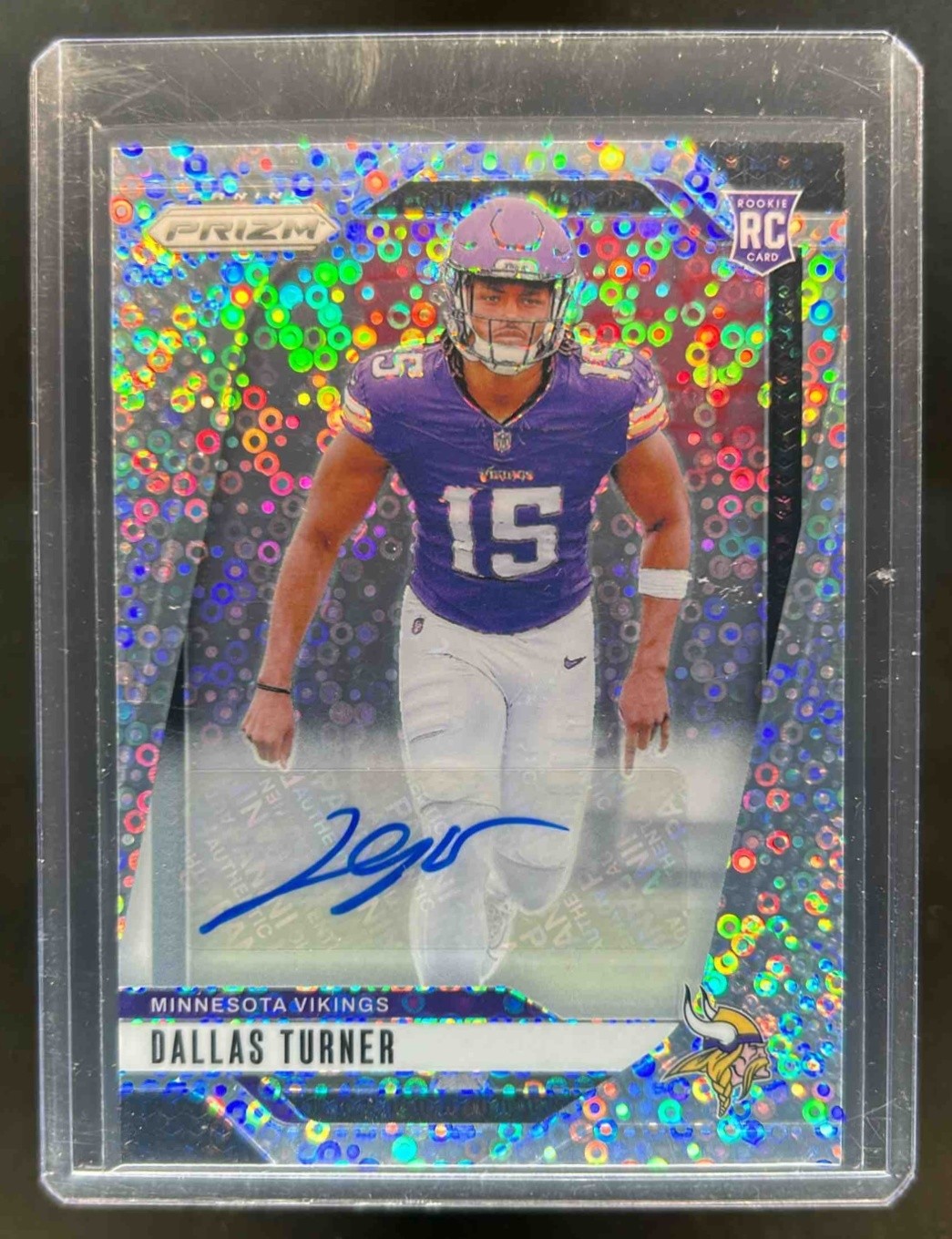2024 Prizm Dallas Turner Auto RC No Huddle Rookie #324 Vikings