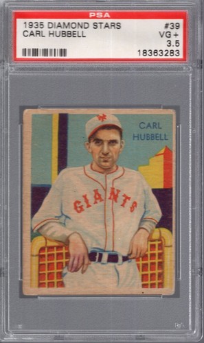 Carl Hubbell #39 1935 Diamond Stars card