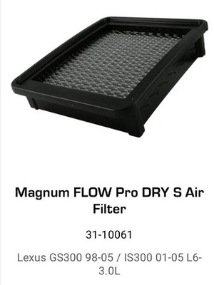 Lexus IS300 01-05 GS300 98-05 2JZ-GE 31-10061 AFE air filter 