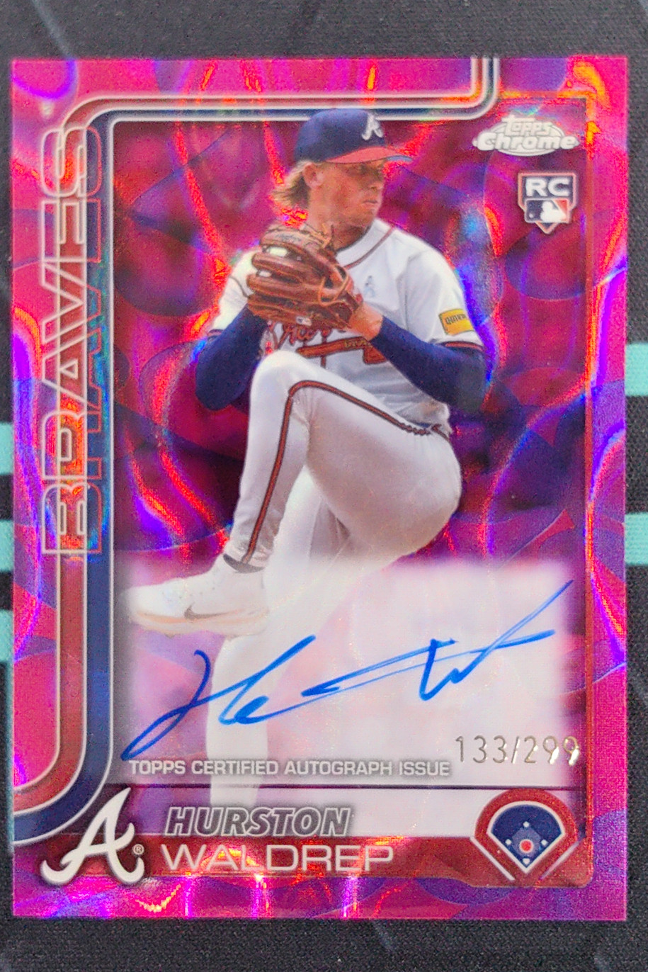 2025 Topps Chrome Hurston Waldrep Rookie Auto Magenta Lava RC /299 #RA-HW