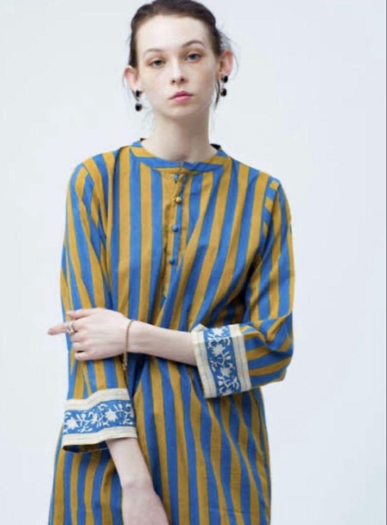 Image of SZ Blockprints Ron Herman Long Dress Size S Color Blue Cotton Used