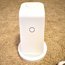 Qi Wireless Charging Stand Dock White Matte w/ USB-C Cable  Wall Charger