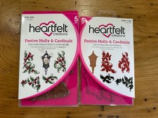 Heartfelt Creations FESTIVE HOLLY CARDINALS Cling Stamps Matching Dies