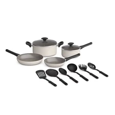 bella Housewares 12pc Nonstick Kitchen Set Oatmilk