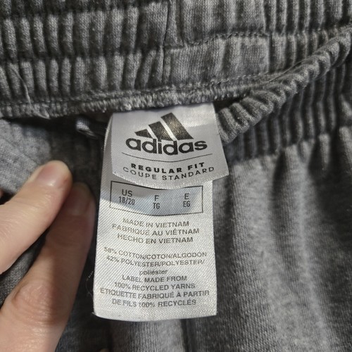 Adidas Sweatpants Youth XL (18-20) Gray Boy's Jogger Pants Spellout Logo EUC - Picture 3 of 3