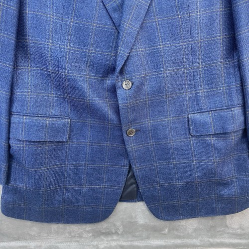 Bullock & Jones Blazer Uomo Taglia 48R Tuta Giacca Due Bottoni Plaid Lana USA Casual - Foto 13 di 16