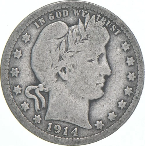 1914 Barber Quarter Average Circ *4021
