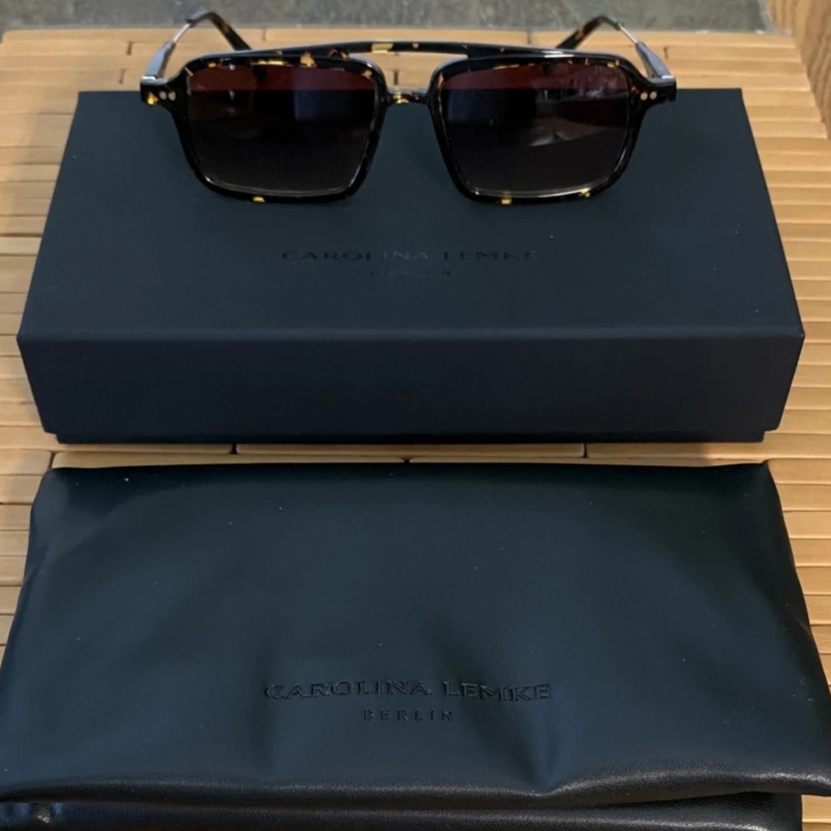 Carolina Lemke Berlin CL7944-04 Tortoise Cat Eye Sunglasses Brown Gradient Lens Brown Women main image 3