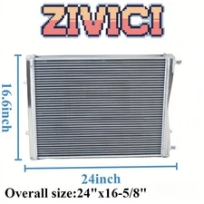 Universal Aluminum Heat Exchanger Dual Pass Overall size:24"x16-5/8"