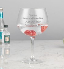 Personalised Engraved Gin Balloon Glass Gin & Tonic Birthday Dad Present Gifts