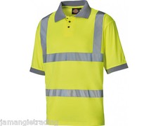 Dickies High Visibility Yellow Safety Polo Shirt - SA22075 EN471 Sizes S-4XL