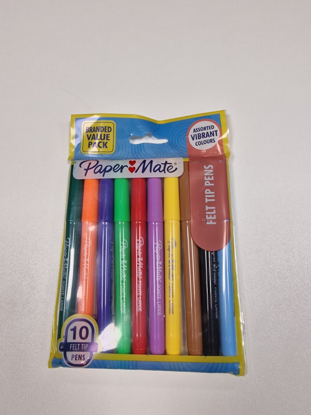 Brand New Paper Mate Vibrant Coloured Felt Tip Pens - Pack of 10
