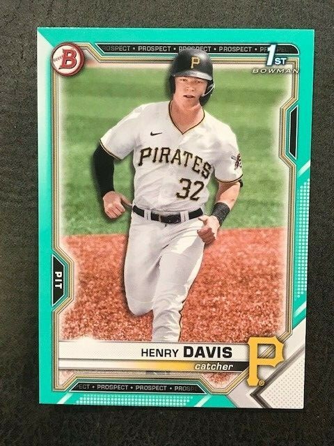 HENRY DAVIS 2021 Bowman Draft 1st Bowman AQUA Paper # 199/199 Pirates Last One!