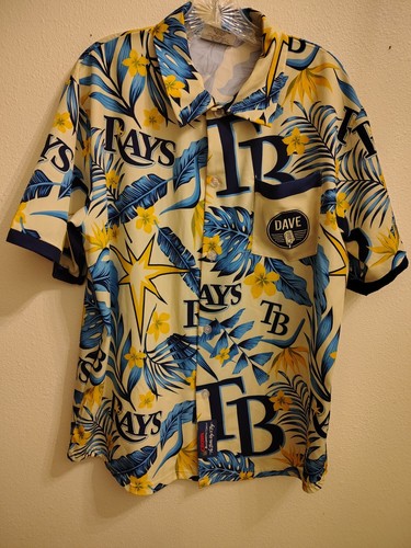 TAMPA BAY RAYS DAVE WILLS TROPICAL SHIRT STADIUM GIVEAWAY 2004 - SIZE MEDIUM