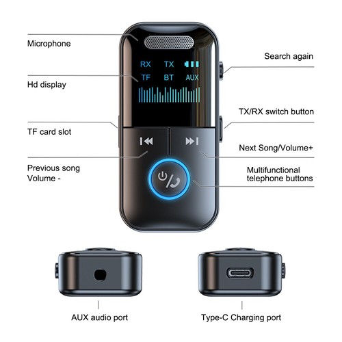 4-in-1 Wireless Bluetooth 5.4 Transmitter Empfänger Adapter Audio 3,5mm Klinke Aux - Bild 15 von 17