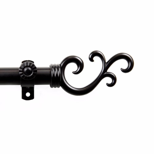 Wave 3/4” Adjustable Window Drapery Curtain Rod 18"-170" (5 sizes, 4 colors) - Picture 3 of 9