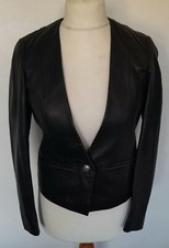 Massimo Dutti - Real Leather Jacket Black Butter Soft Size Eu 38 Uk 10