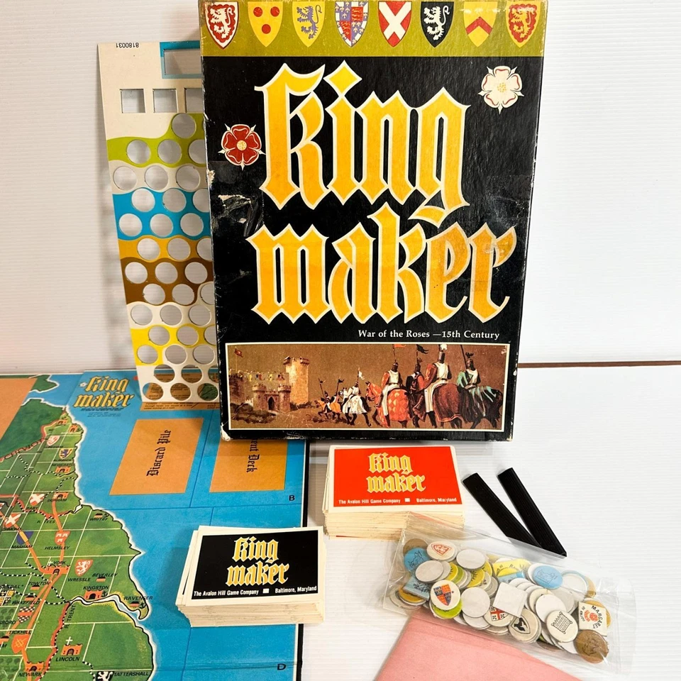 Vintage KING MAKER (Complete) Bookcase Game by AVALON HILL War of the Roses 1976 - image 4 of 4