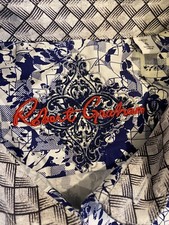Robert Graham WAVERLY Short Sleeve Mens Shirt Size: S MSRP: 188.00 Color:Blue