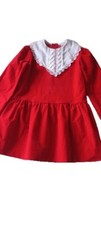  Special Occasion Walmart Vintage Red Velvet Girls Dress Lace Collar  Holiday 6x