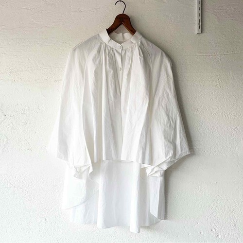 White Button Down High Low Blouse main image 1