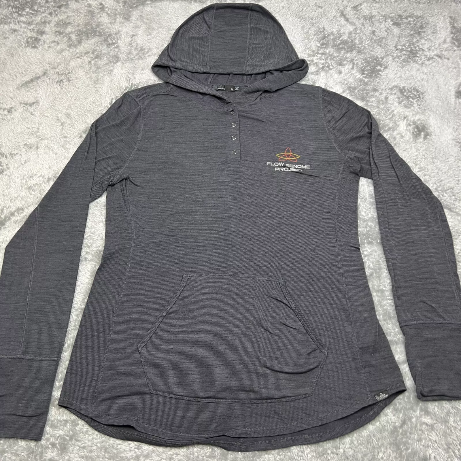 prana popover hooded long sleeve flow genome project shirt