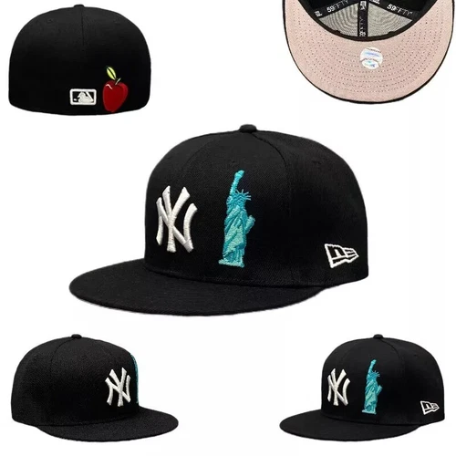 Mens New York Yankees Embroidery Era Hat Baseball Cap Flat edge Hats - Bild 29 von 34