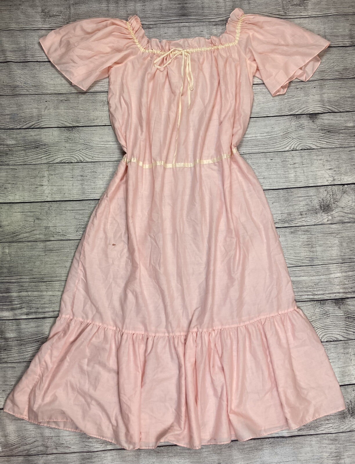 Camicia da notte Yves Saint Laurent abito contadino lingerie pigiama bianco taglia M XL