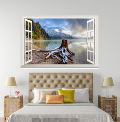 3D Schnee Berg 464 Offen Windows WallPaper Wandbilder Mauer Druck Deco Cobb