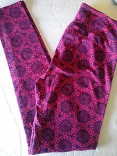 Lularoe Leggings Womens Stretch Pants OS Pink Purple Polka Dot Circles Ref 61 