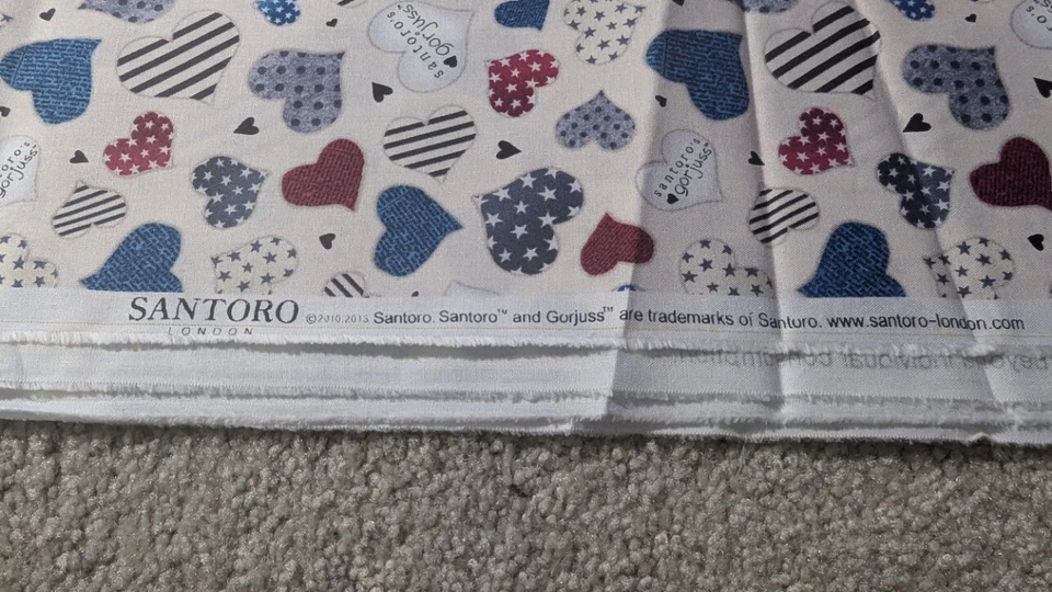 Tela de algodón Simply Gorjuss Hearts - 3 yardas Santoro London ❤️ Coser enamorado 💘 Foto 4 de 4