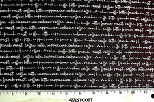 BTY COFFEE LOVERS/WORKERS FACE MASKS FRENCH ROAST 100 COTTON FABRIC 44x36"