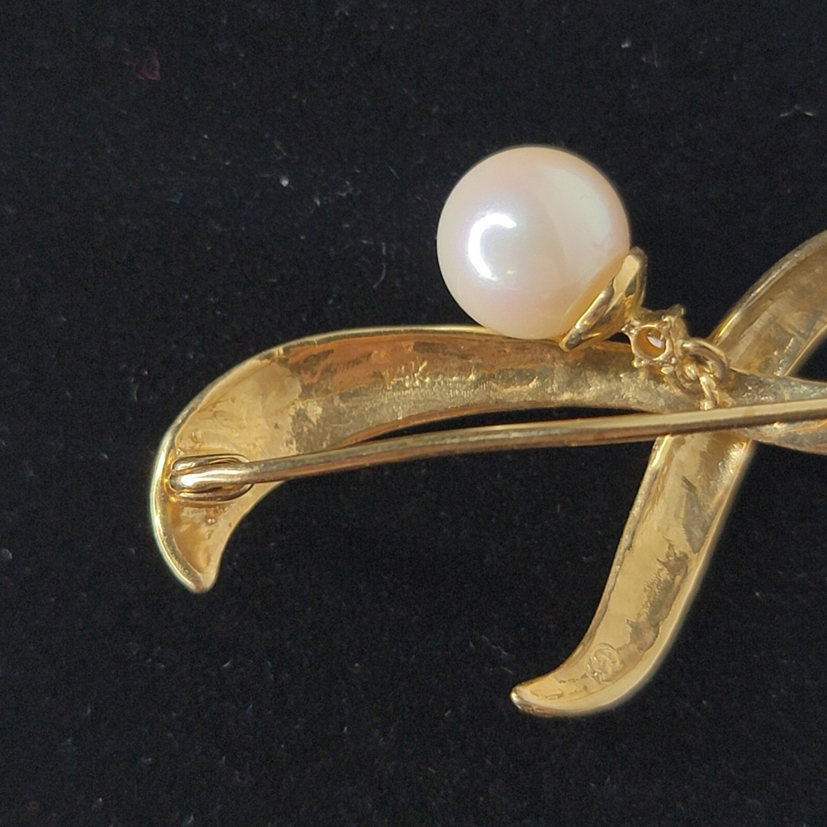 Vintage 14kt Yellow Gold Gucci Brooch Pin Pearl Diamond | eBay