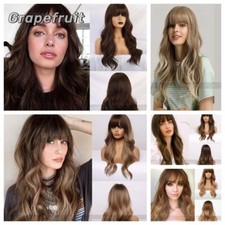 Hair black brown long hair full head with chemical fiber wig woman