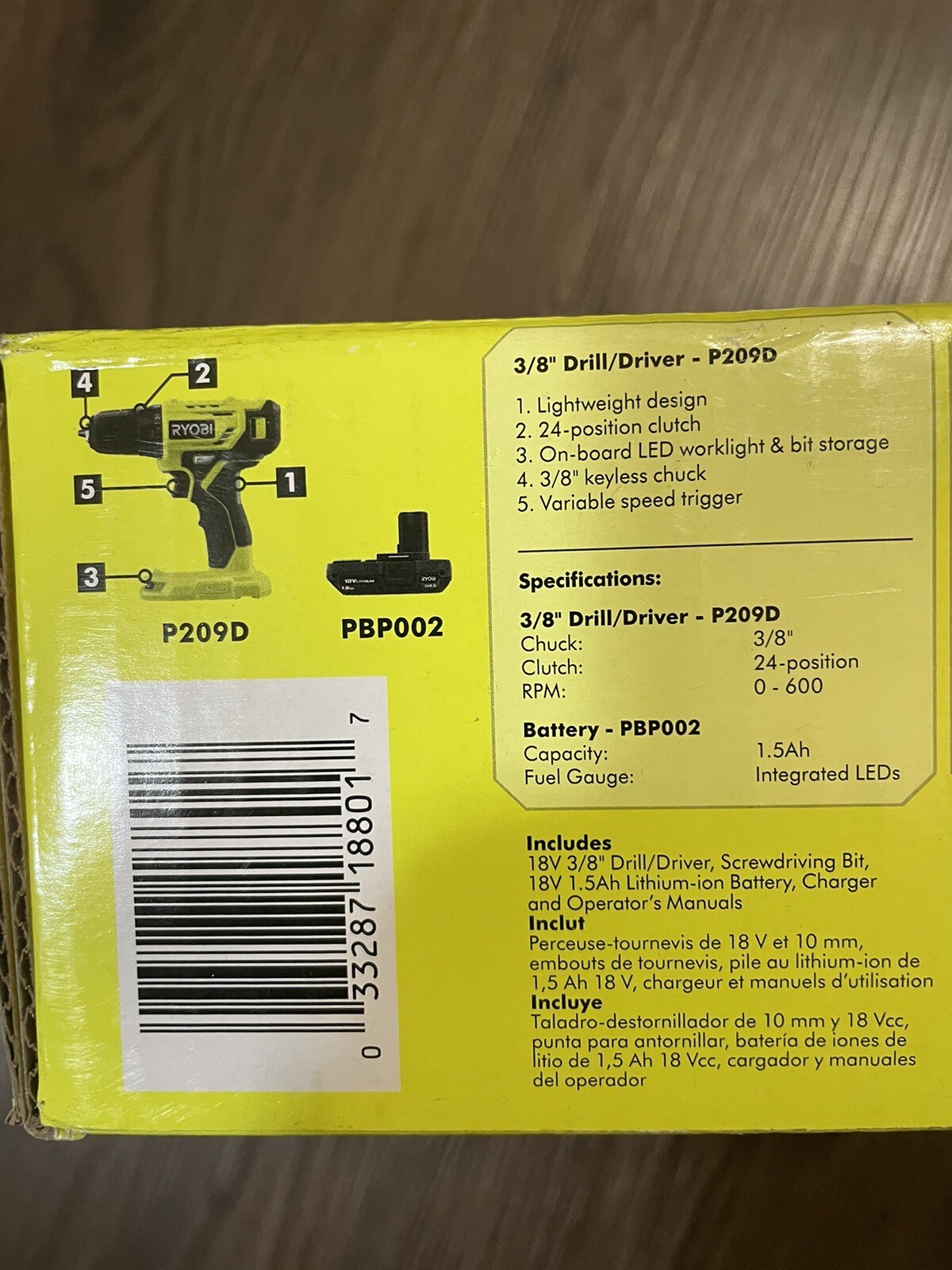 Ryobi One+ 18V 3/8” Drill/Driver Kit PDD209K eBay