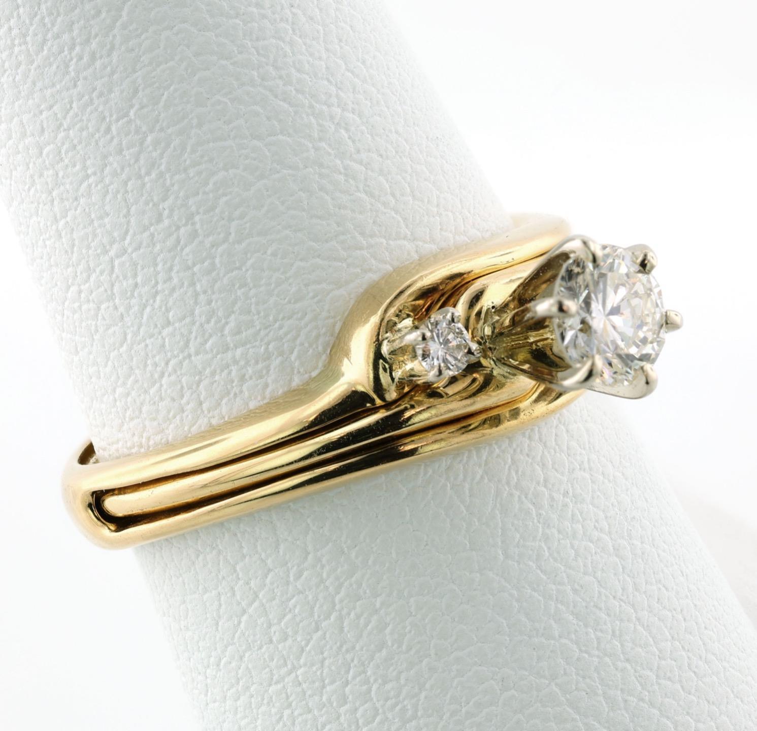 18K Yellow Gold .50 Carat Round Brilliant Cut Diamond Engagement