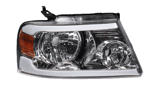 Pair Chrome LED DRL Headlight Sequential Turn Signal For 04-08 Ford F150 Mark LT - Picture 2 of 12