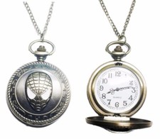 Spider-Man Face Logo Silvertone Finish Pocket Watch