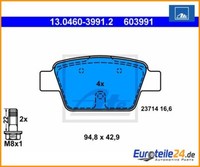 Bremsbelagsatz, Scheibenbremse Ate 13.0460-3991.2 FüR Fiat