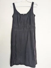 Narciso Rodriguez Womens Zip Back Sleeveless Dress Black Size 4 Silk Cotton