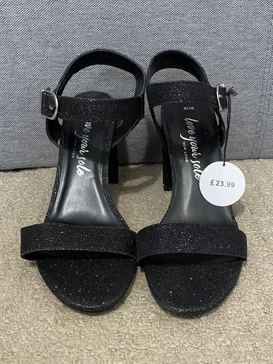 Black strappy on sale heels new look