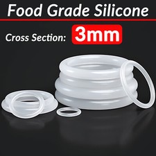 3mm Cross Section O Rings VMQ Silicone Rubber Food Grade 10mm-75mm OD O-Rings