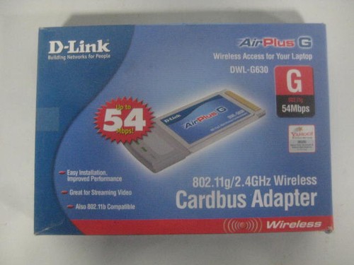 D-Link CardBus/PC Card 802.11g Wireless Adapter (DWL-G630) NEW in BOX NIB - 第 3/9 張圖片