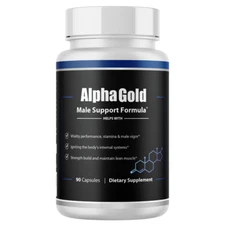 Alpha Gold - Male Dietary Supplement, Stamina and Vigor Support - 90 Capsules