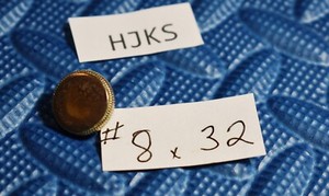 Nickel Casing top finger press screw button,8x32, trumpet, King #HJKS