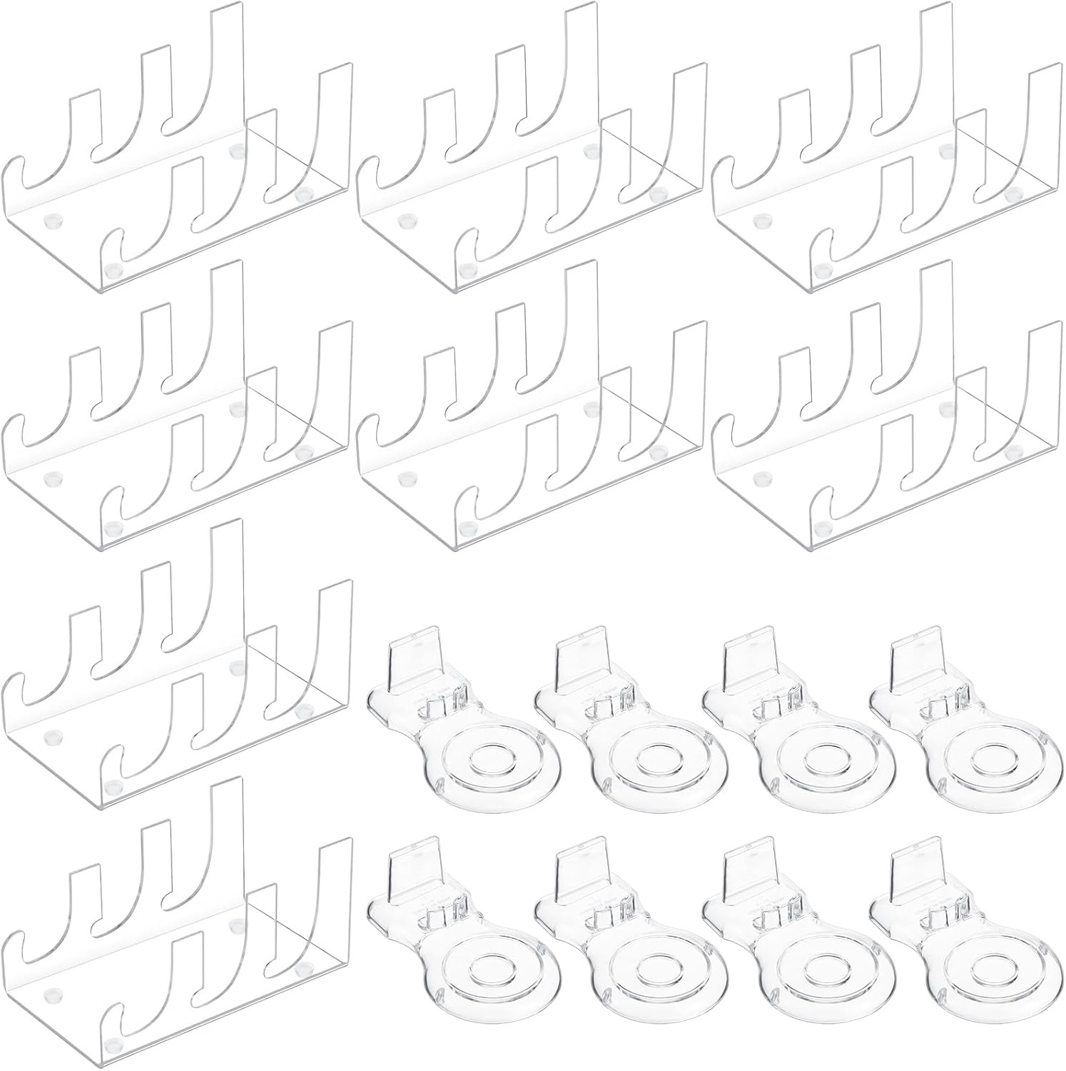 16 Pcs Acrylic Dinnerware Display Stand Set for Plates and Tea Cups