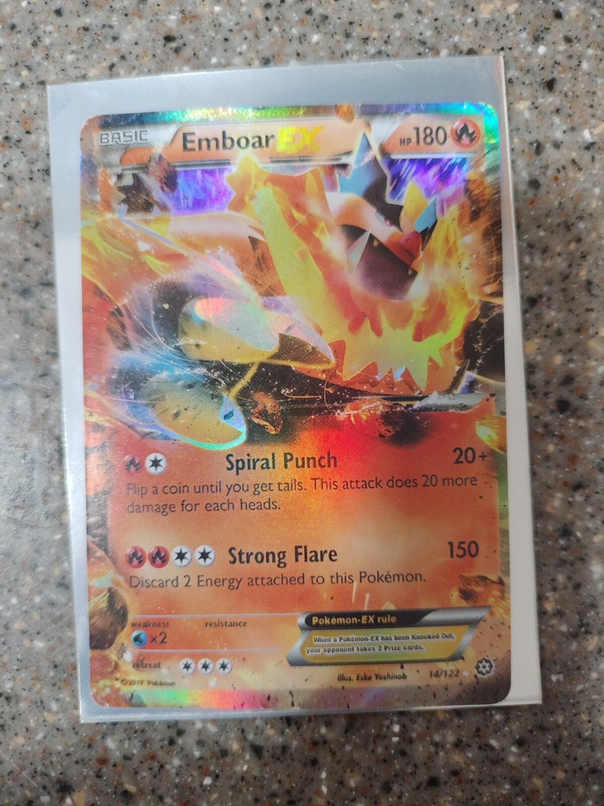2016 XY Breakpoint Emboar EX #14/122 Full Art Ultra Rare Mint